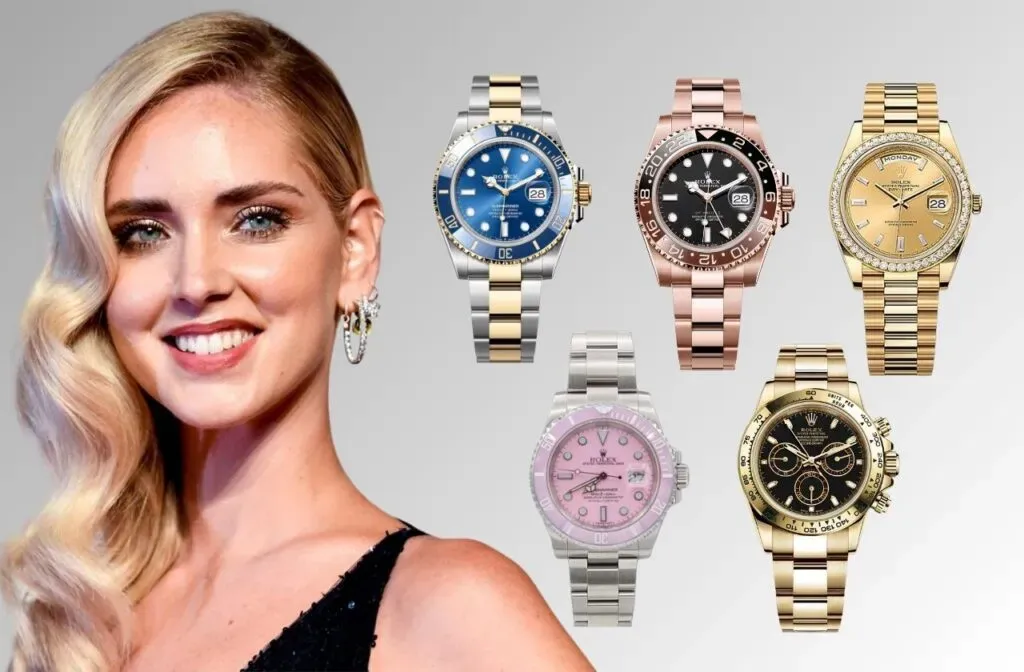 Chiara Ferragni mit Rolex Daytona grünem Zifferblatt