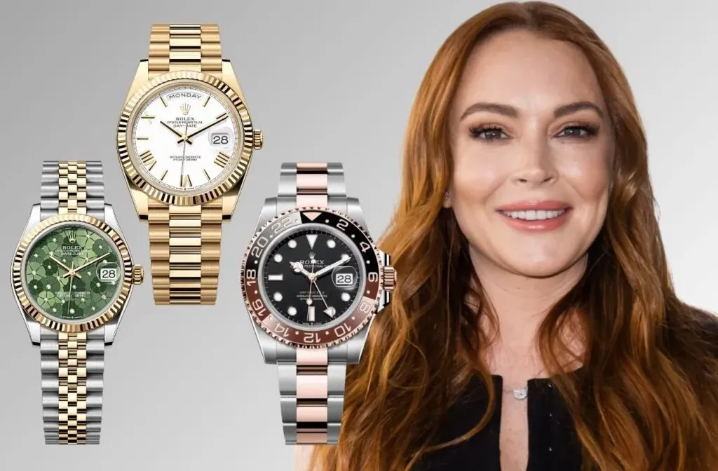 Lindsay Lohan trägt Rolex Submariner mit blauem Zifferblatt