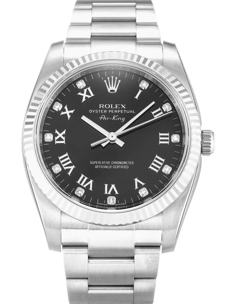 Rolex Air King 34mm Schwarz Zifferblatt 114234