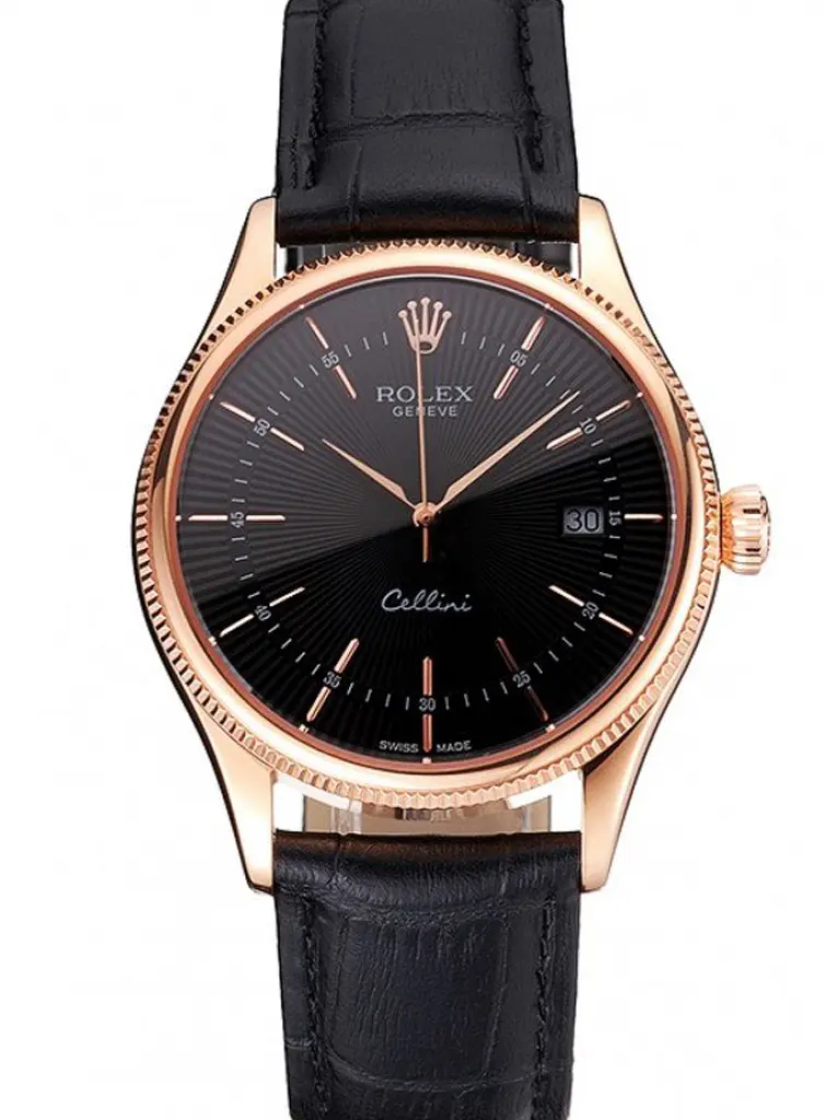 Rolex Cellini 38mm Schwarz Zifferblatt Rep016799