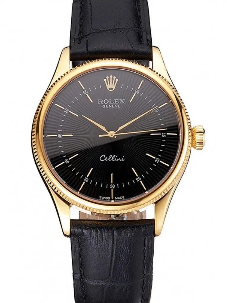 Rolex Cellini 38mm Schwarz Zifferblatt Rep016803