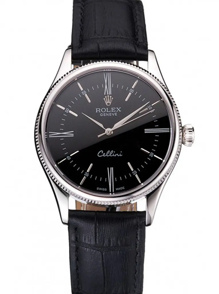 Rolex Cellini 38mm Schwarz Zifferblatt Rep016804