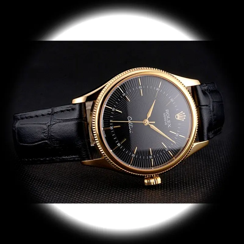 Rolex Cellini REP016803 1:1 Super Clone Zifferblatt in schwarz — Gehäusebodendetail