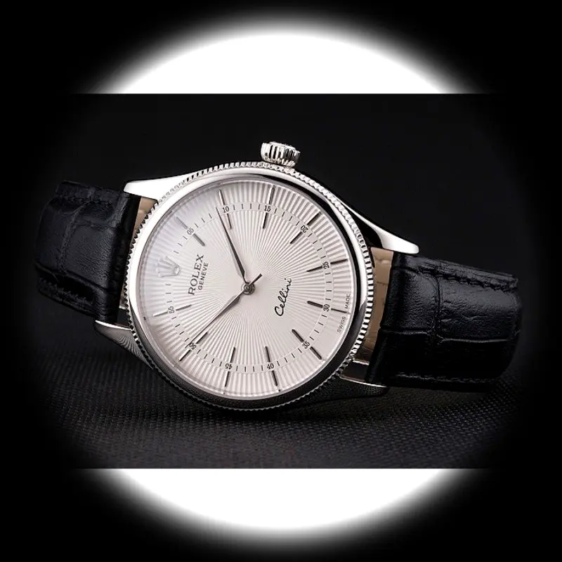Rolex Cellini REP016805 Super Clone Zifferblatt in weiß — Gehäusebodendetail