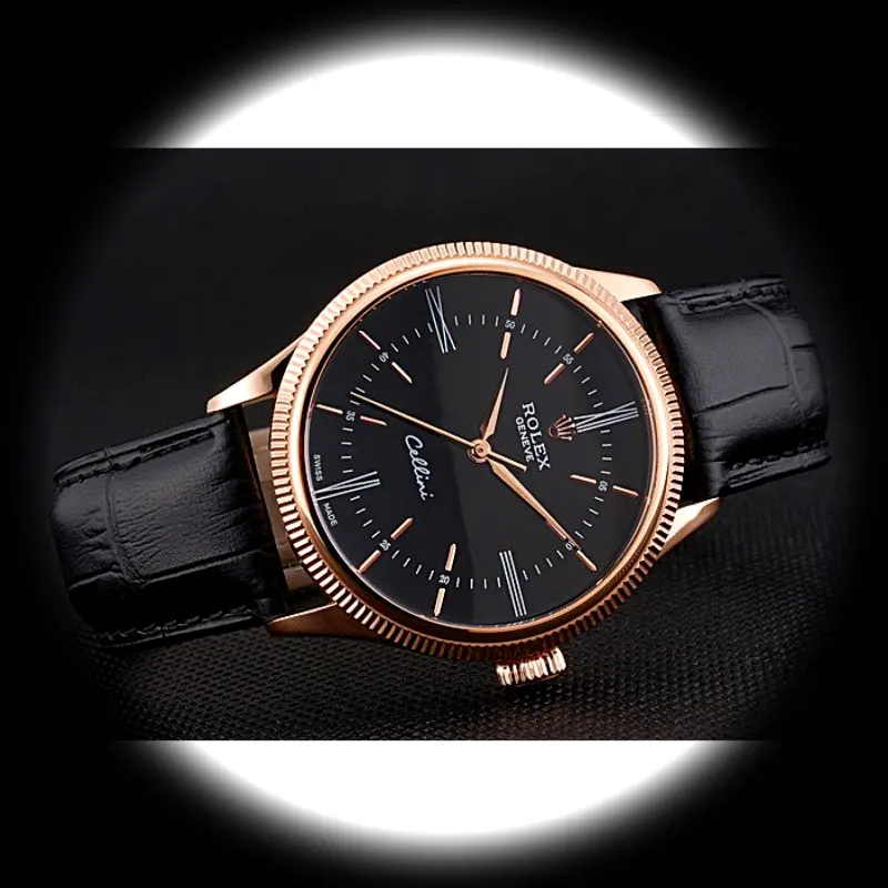 Rolex Cellini 622656 1:1 Super Clone Zifferblatt in schwarz — Gehäusebodendetail