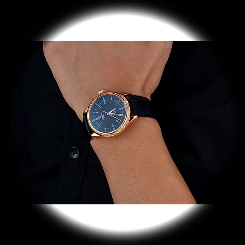 Rolex Cellini 622656 Schweizer Replica Zifferblatt in schwarz — Schrägansicht