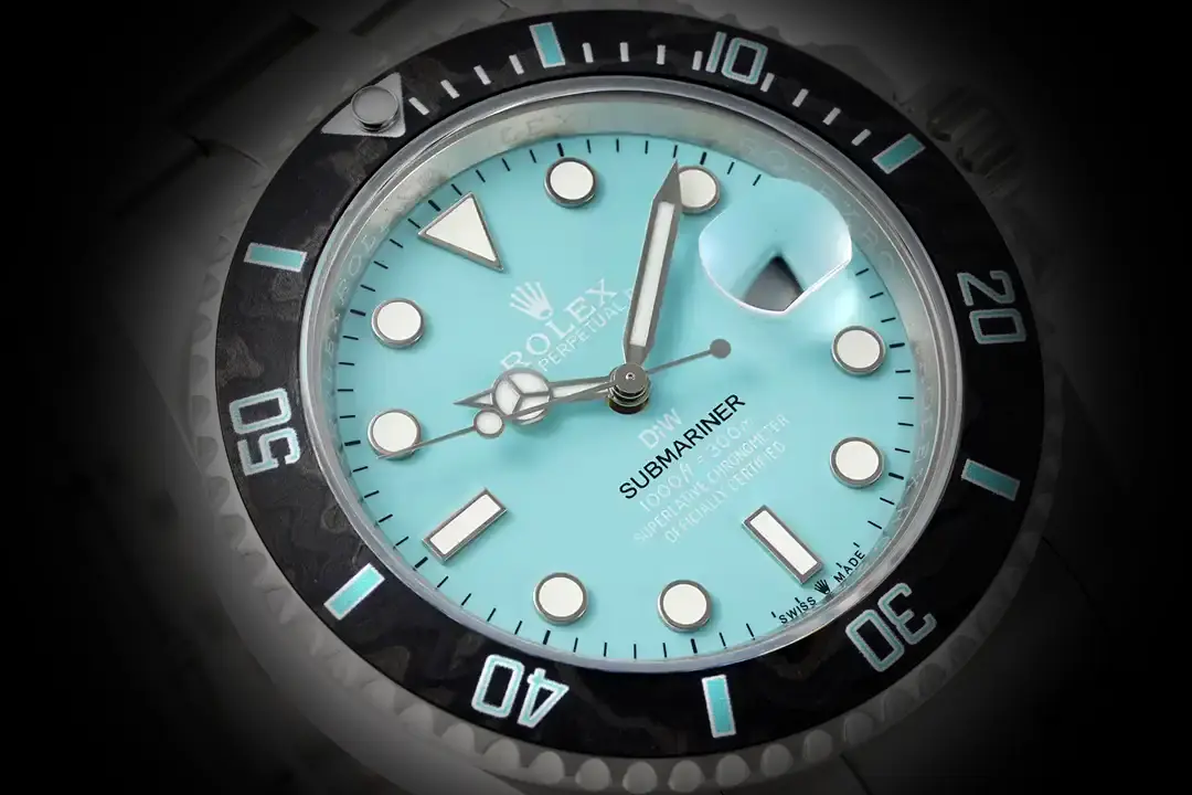 Submariner 116610LN Schweizer Klon Zifferblatt in tiffany-blau — Gehäusebodendetail