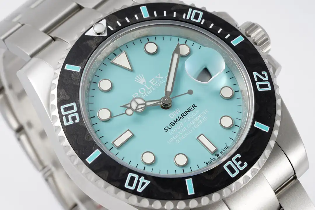Submariner 116610LN 1:1 Replica Zifferblatt in tiffany-blau — Gehäusebodendetail