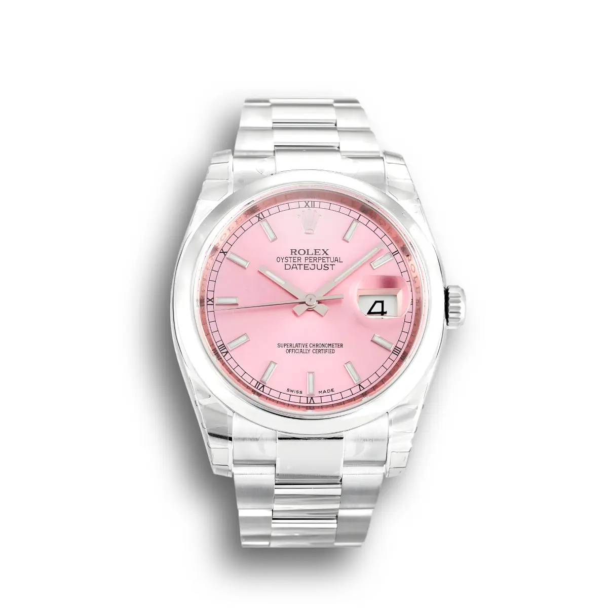 Rolex Datejust 116200 Edelstahl 36mm Rosa Zifferblatt