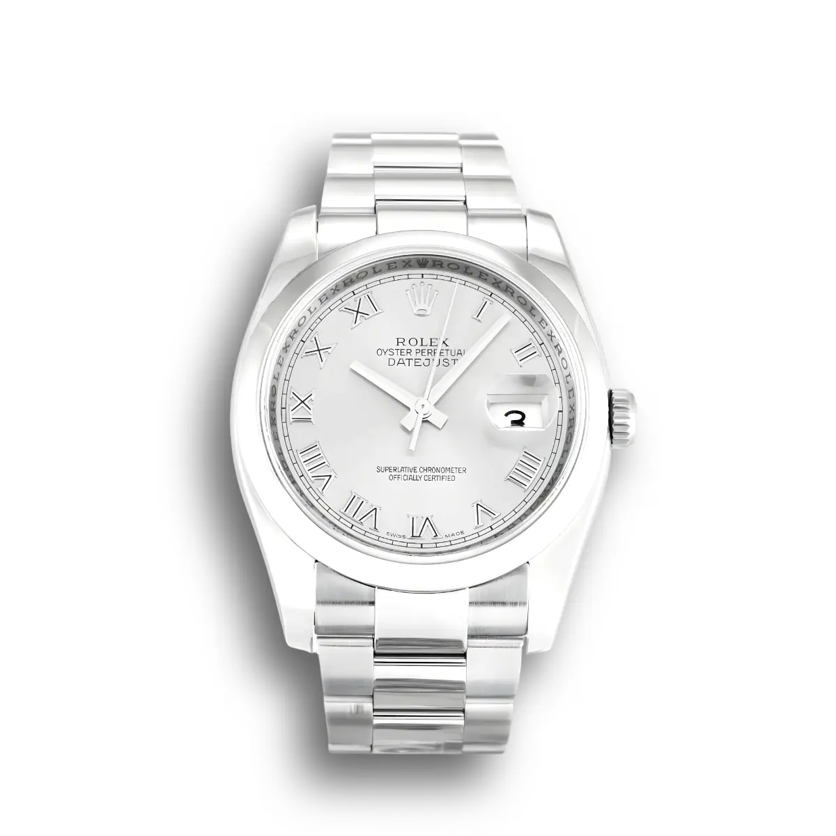 Rolex Datejust 116200 Edelstahl 36mm Silbernes Zifferblatt