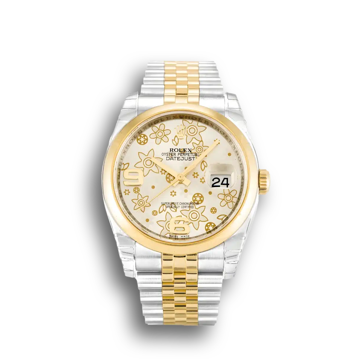 Rolex Datejust 116203 36mm Silber Floral Zifferblatt Uhr