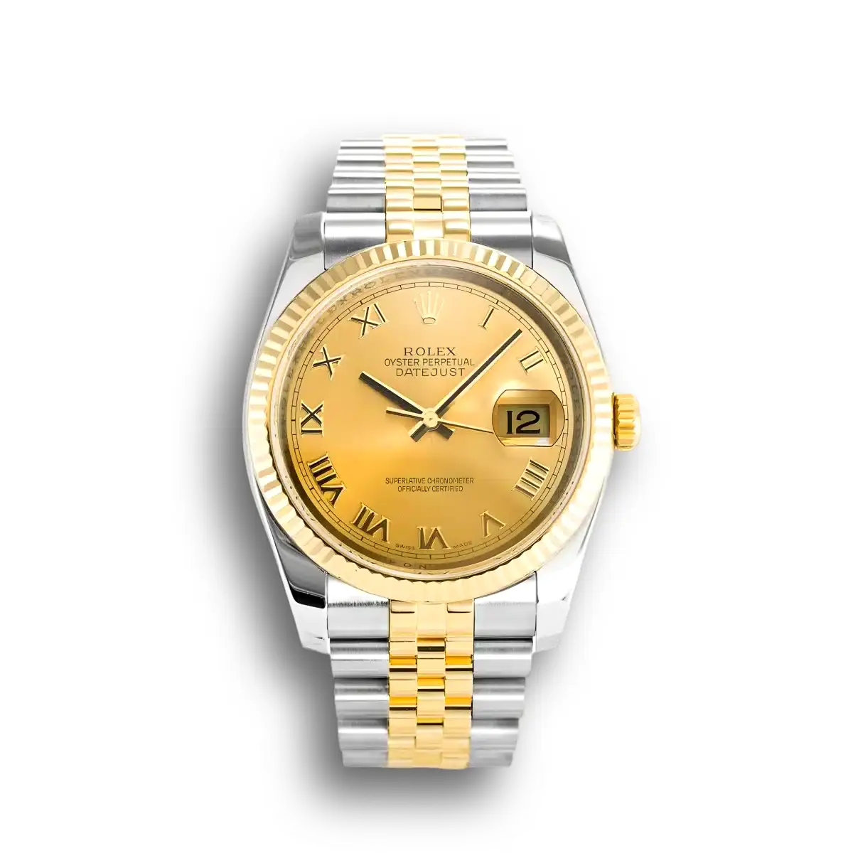 Rolex Datejust 116233 - 36mm Goldenes Zifferblatt Bicolor