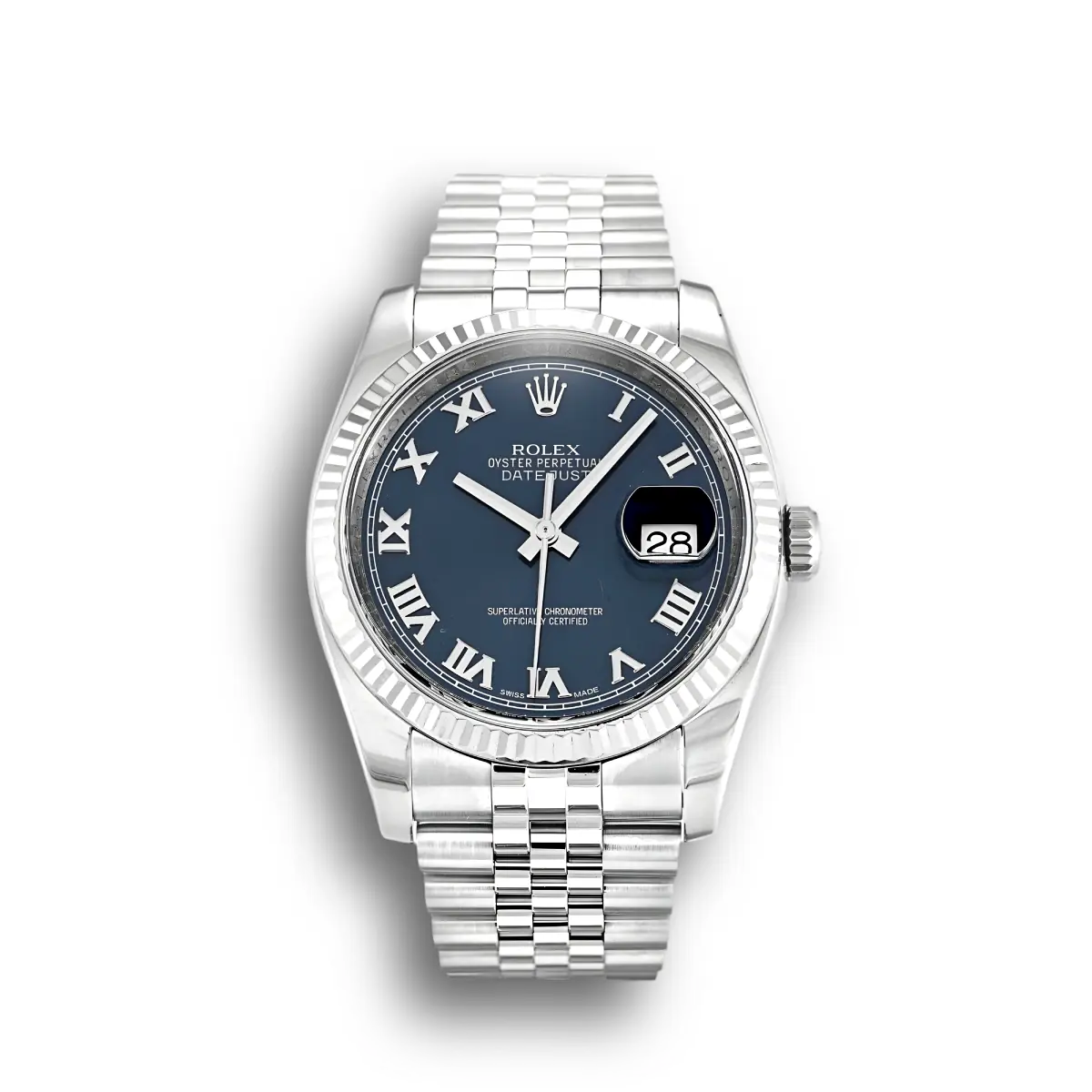 Rolex Datejust 116234 Weißgold Bezel 36mm Blaues Zifferblatt