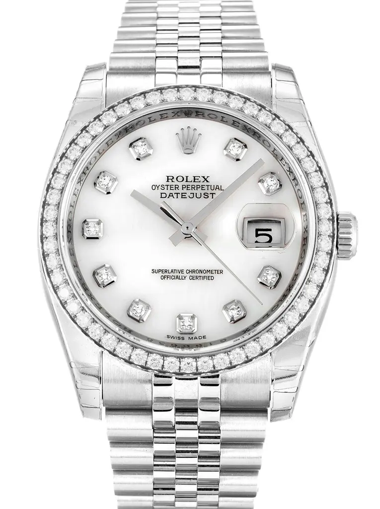 Rolex Datejust 36mm Mother Of Pearl Weiß Zifferblatt 116244