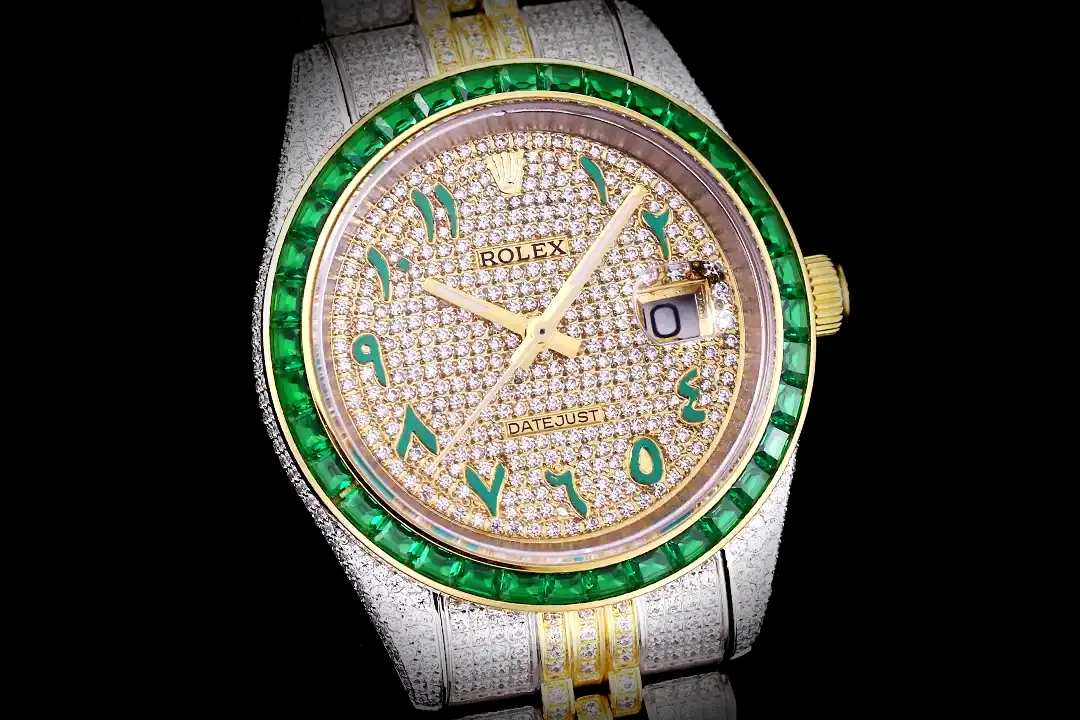 Rolex Datejust 126300 Super Clone Zifferblatt in diamant — Gehäusebodendetail