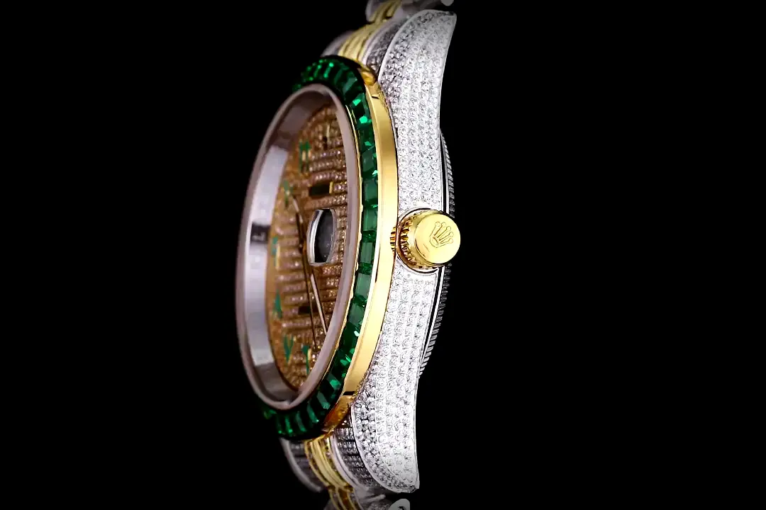 Datejust 126300 1:1 Super Clone Zifferblatt in diamant — Lünette-Makro