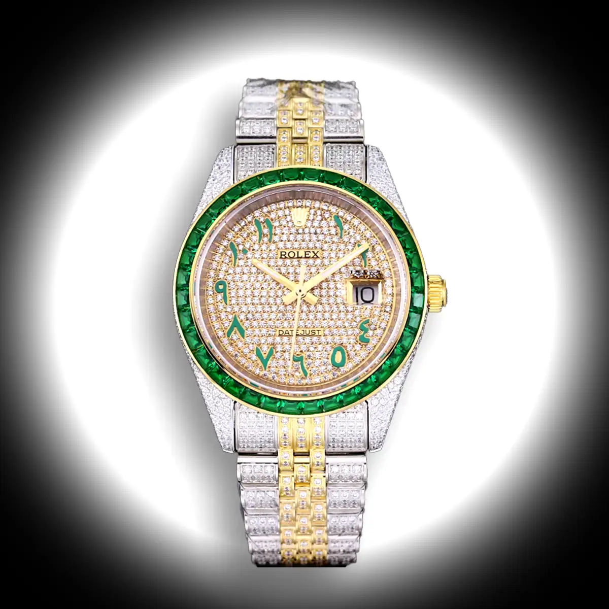 Datejust 126300 41mm Arabisches Zifferblatt Full-Diamond Gelbgold