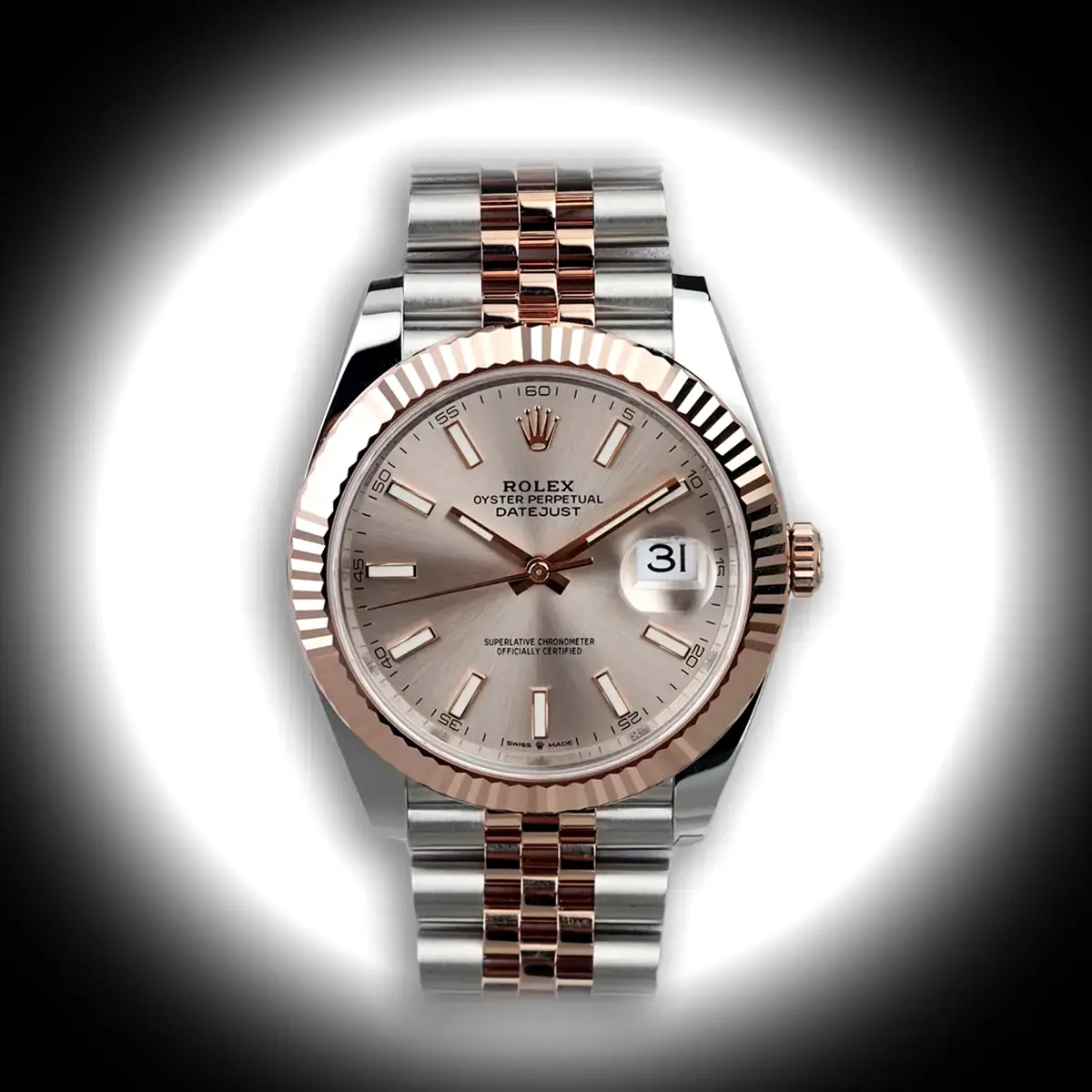 Rolex Datejust 126331 41mm Roségold Sonnengold-Zifferblatt Uhr