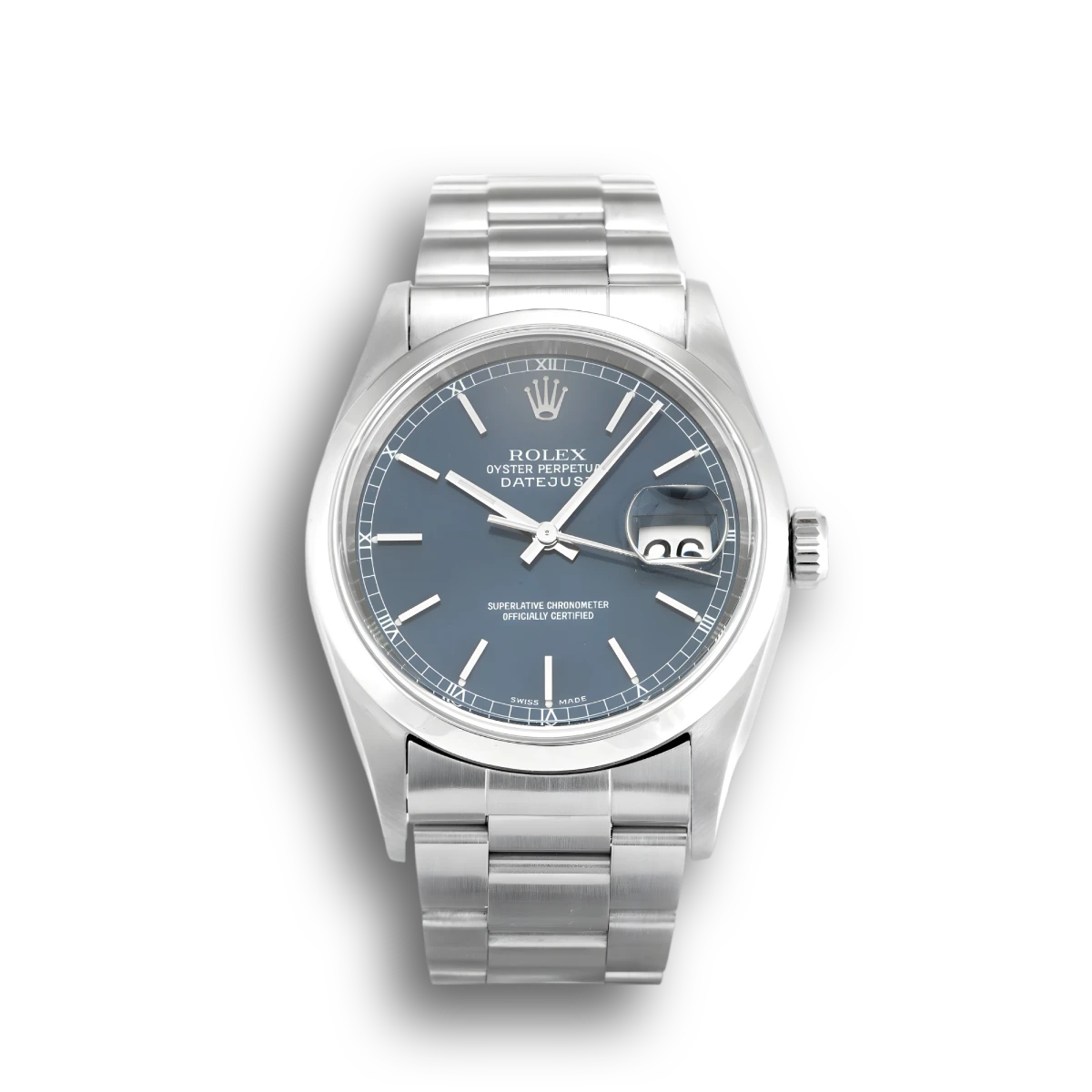 Rolex Datejust 16200 Edelstahl 36mm Blau Zifferblatt