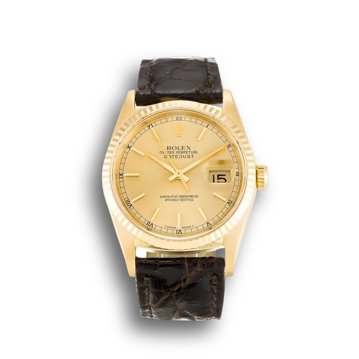 Rolex Datejust 16238 Gelbgold 36mm Champagner Zifferblatt