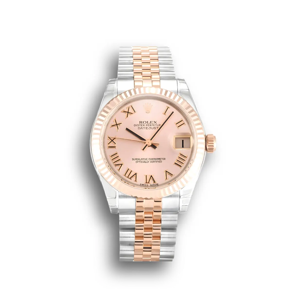 Rolex Datejust 178271 Everose Gold Mittelgröße 31mm Rosa Zifferblatt