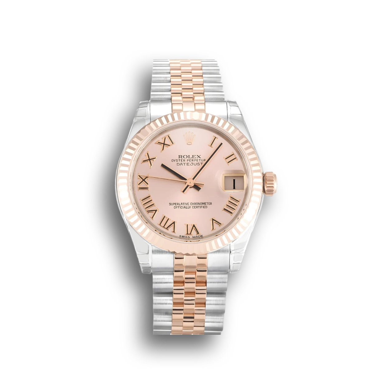 Rolex Datejust 178271 Everose Gold Mittelgröße 31mm Rosa Zifferblatt