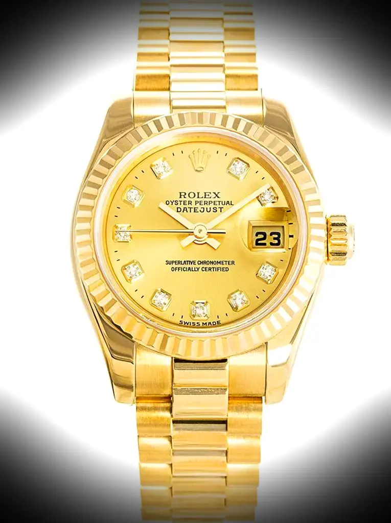 Rolex Datejust 26mm Gold Zifferblatt 179178