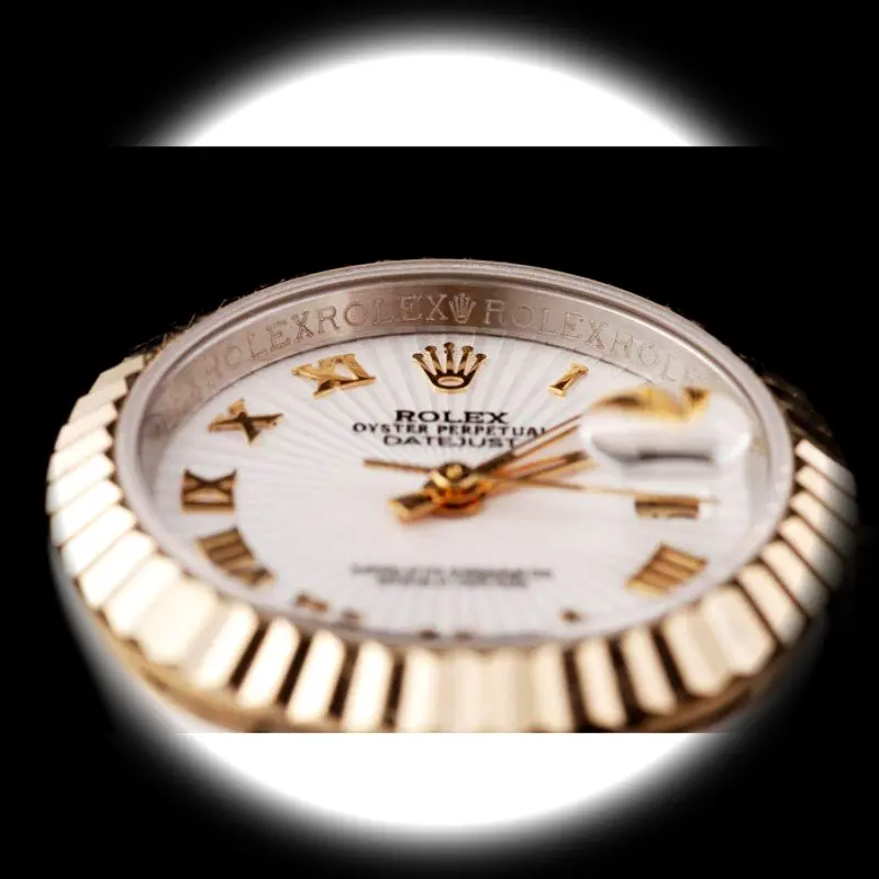 Lady-Datejust SRL104 Super Clone Zifferblatt in weiß — Schrägansicht