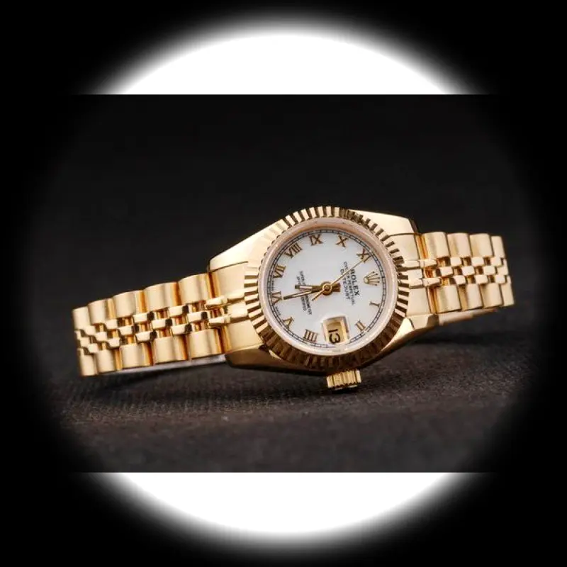 Lady-Datejust SRL100 1:1 Super Clone Zifferblatt in weiß — Gehäusebodendetail