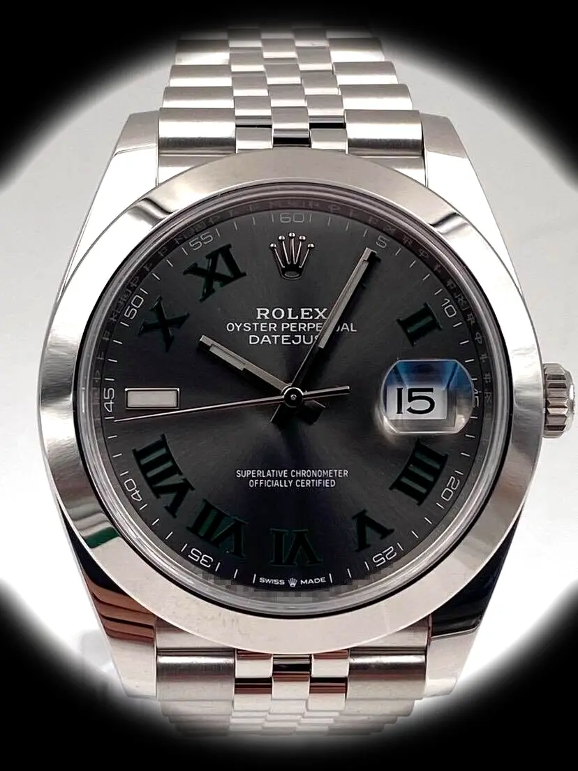 Datejust 42000 Wimbledon Schweizer Replica 41mm — Zifferblatt-Nahaufnahme