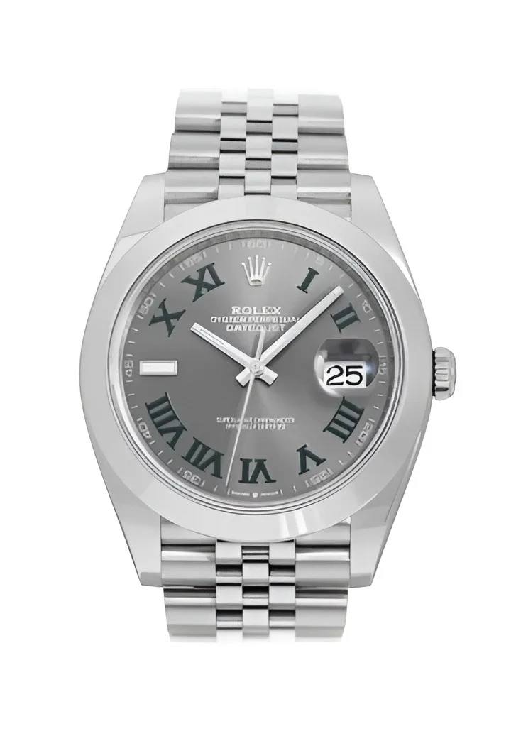 Rolex Datejust "Wimbledon" 126300: Schiefer mit grünen Roman-Indizes