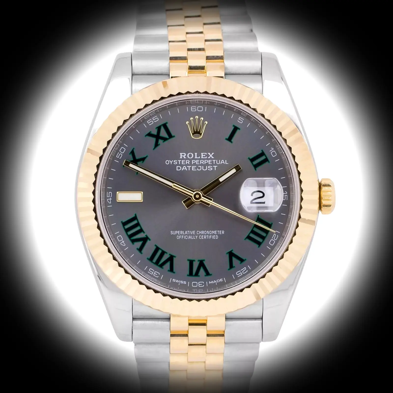 Datejust 126333 Wimbledon Super Clone 41mm — Zifferblatt-Nahaufnahme