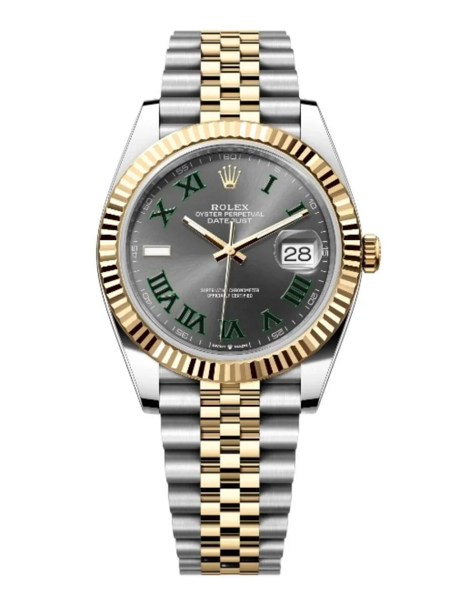 Rolex Datejust 126333 Wimbledon Replica Uhr Zifferblatt in silber, Vorderansicht