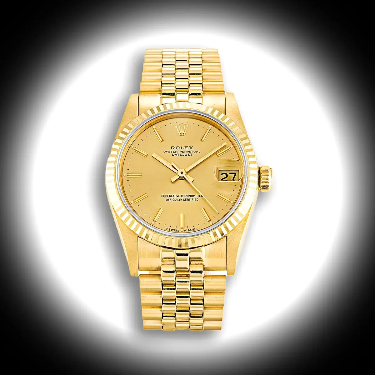 Rolex Datejust 68278 Gelbgold Mid-Size 31mm Champagner Zifferblatt