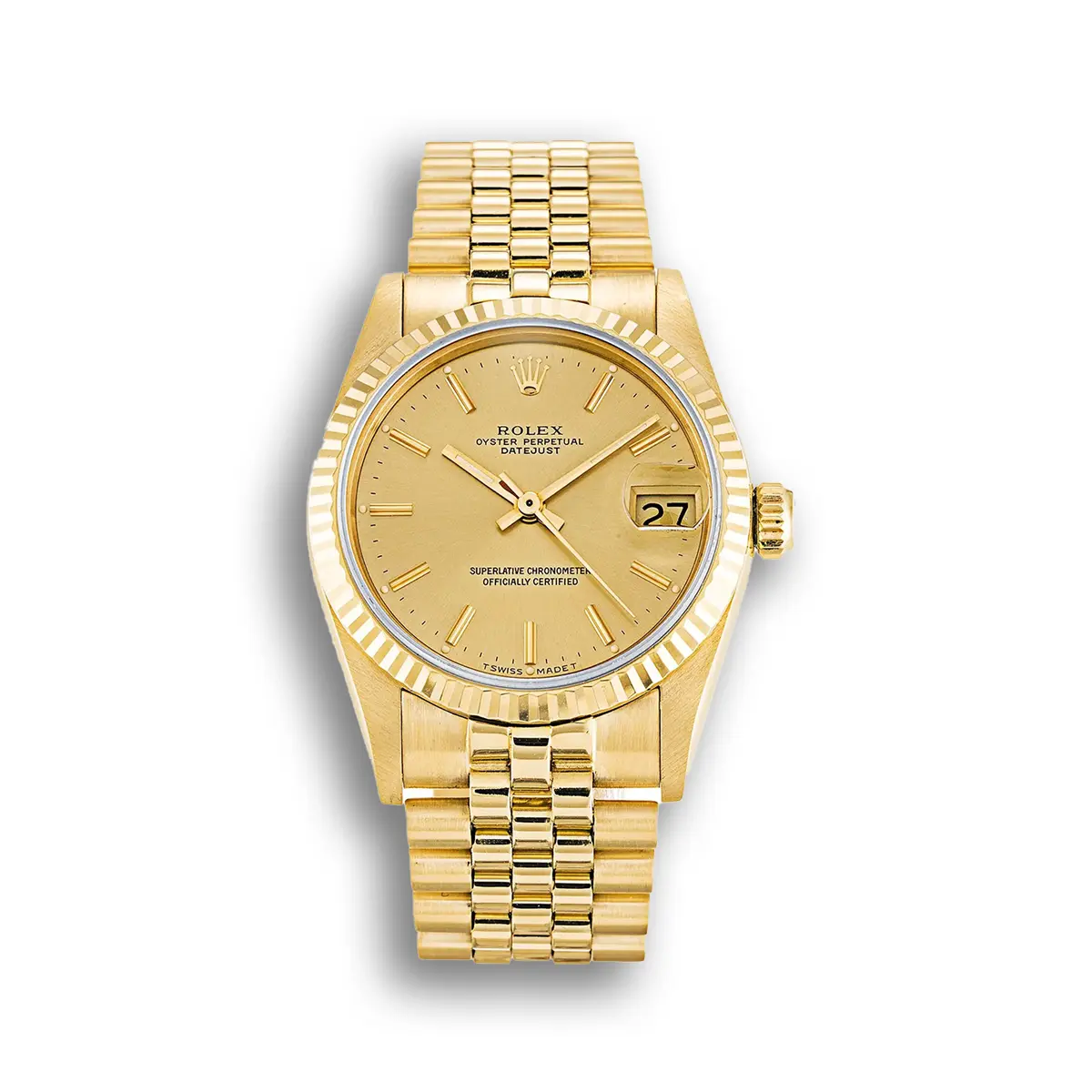 Rolex Datejust 68278 Gelbgold Mid-Size 31mm Champagner Zifferblatt