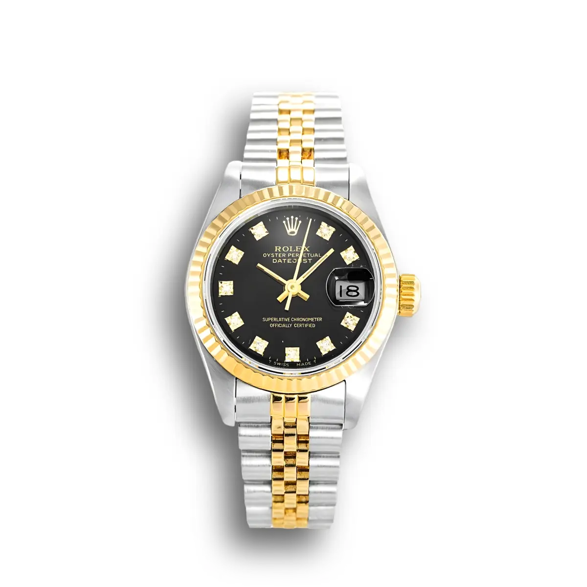 Rolex Datejust 69173 - 26mm Schwarzes Zifferblatt Bicolor
