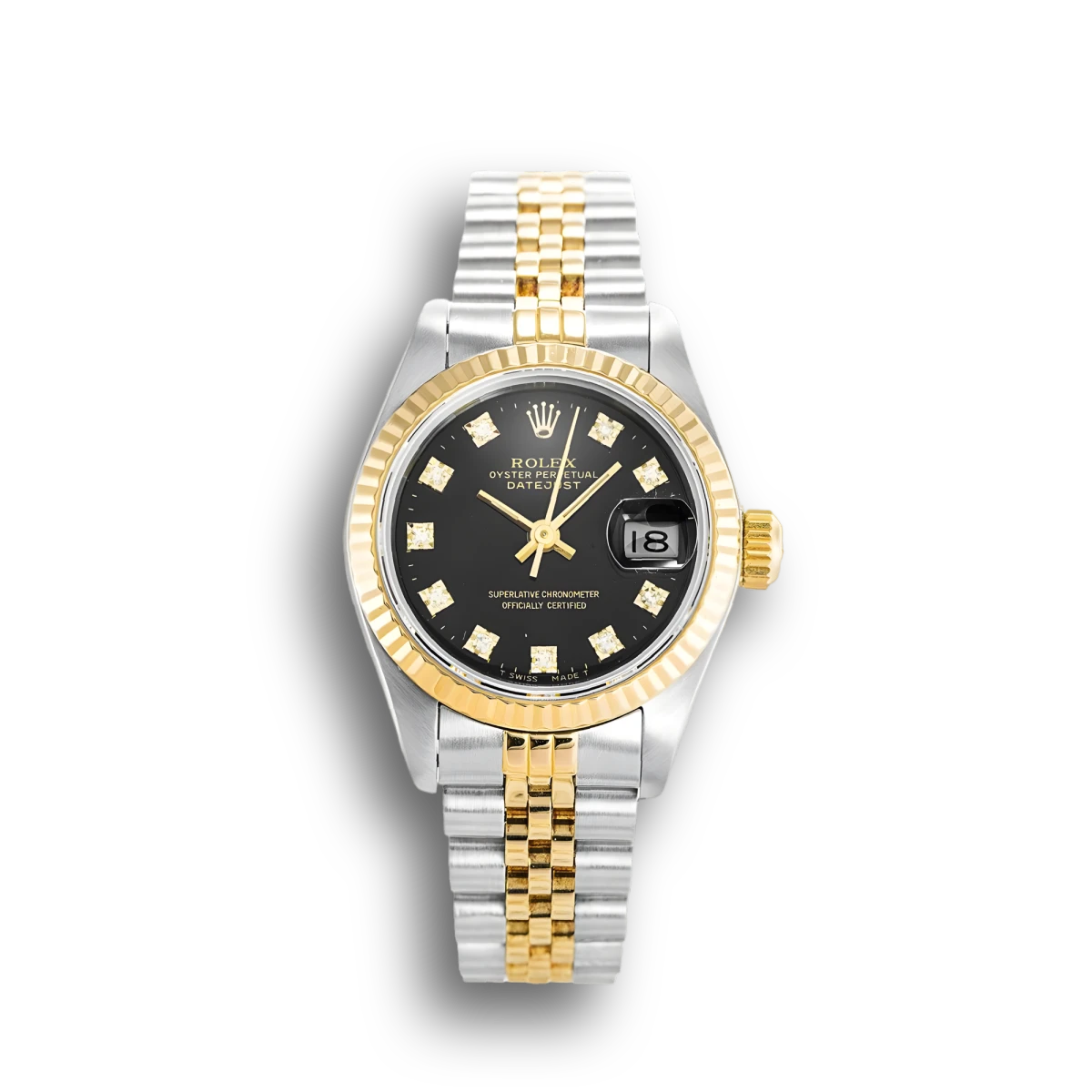 Rolex Datejust 69173 - 26mm Schwarzes Zifferblatt Bicolor