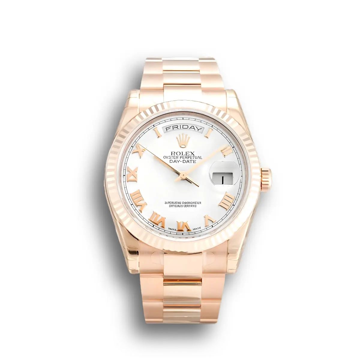 Rolex Day-Date 118235F 36mm Weiß Zifferblatt Watch