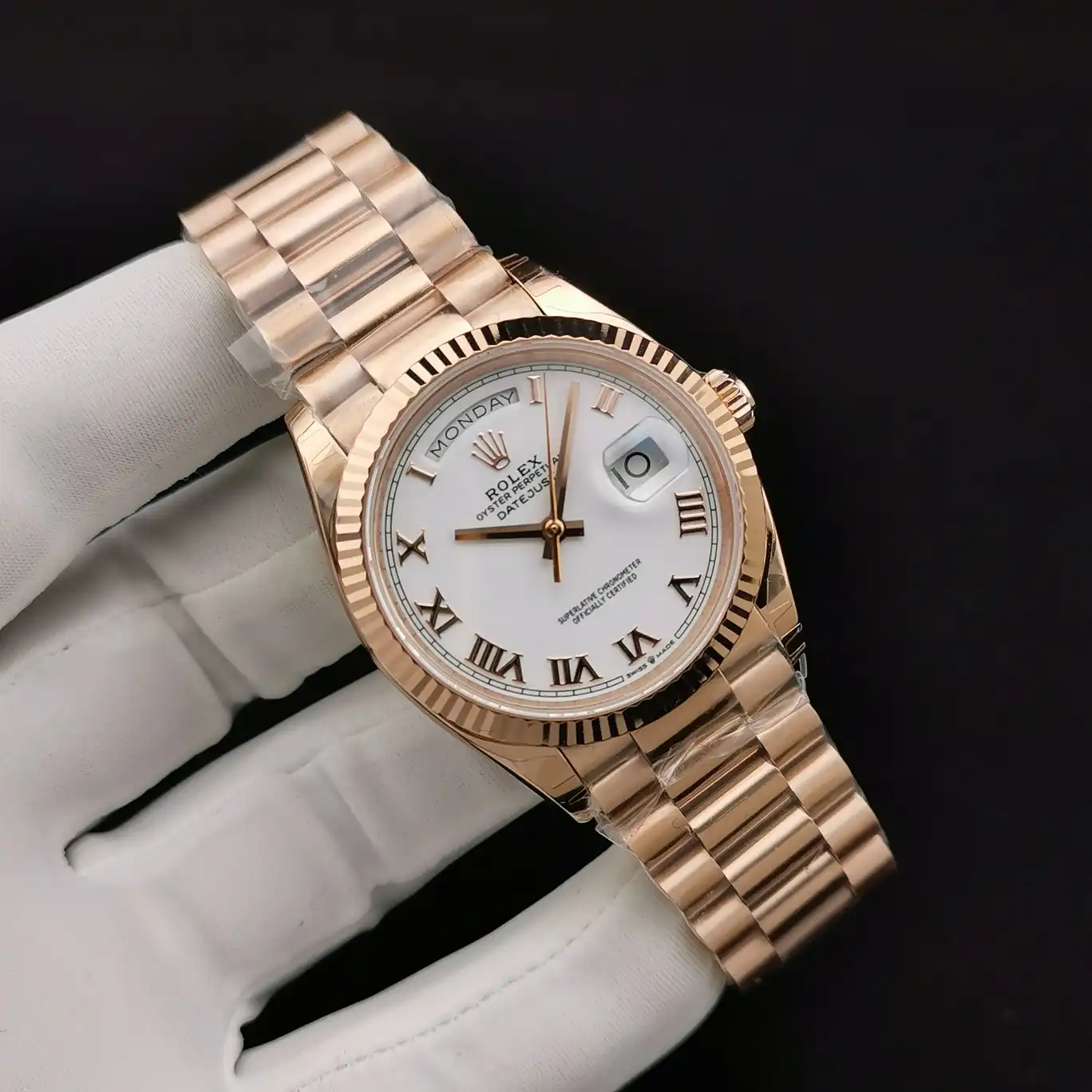 Rolex Day-Date 41985 Super Clone Replica 36mm — Zifferblatt-Nahaufnahme