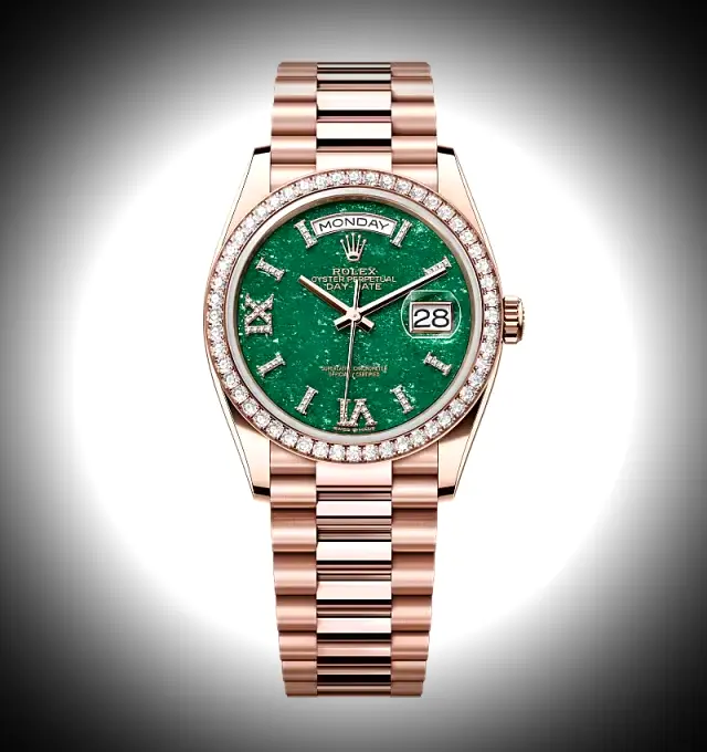 Rolex Day Date 36 Mm Grün Zifferblatt 128345rbr