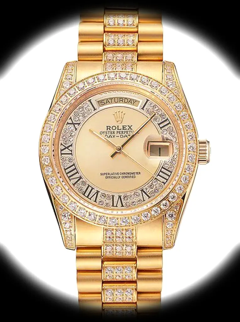 Rolex Day Date 37mm Goldenes Zifferblatt 1453954