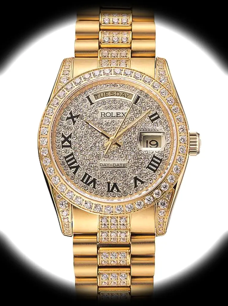 Rolex Day Date 37mm Goldenes Zifferblatt 1453956