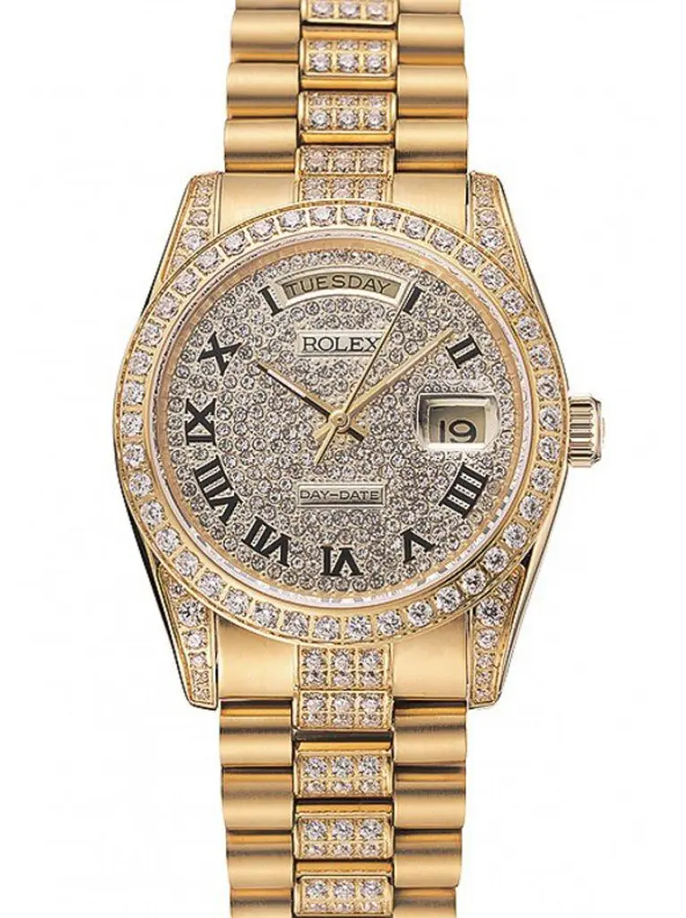 Rolex Day Date 37mm Goldenes Zifferblatt 1453956