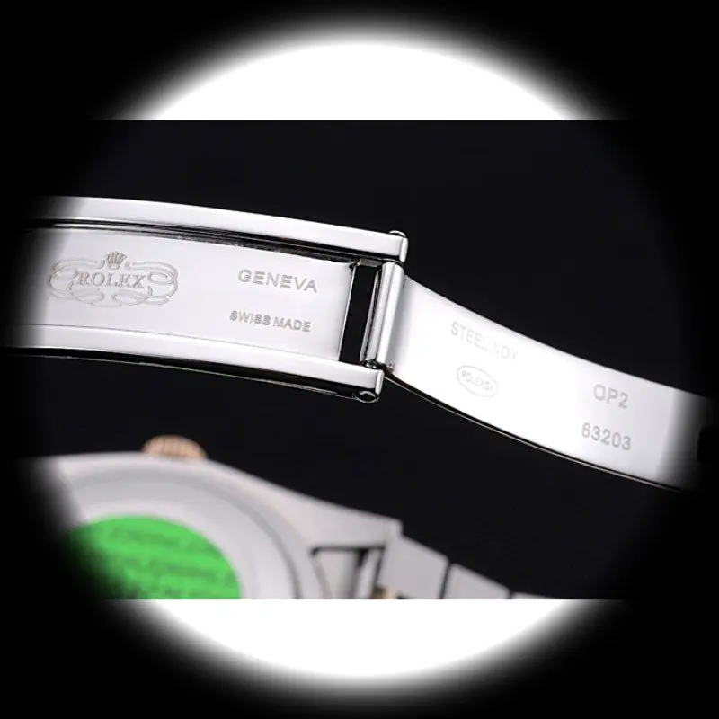 Rolex Day-Date SRL78 1:1 Super Clone Zifferblatt in schwarz — Lünette-Makro