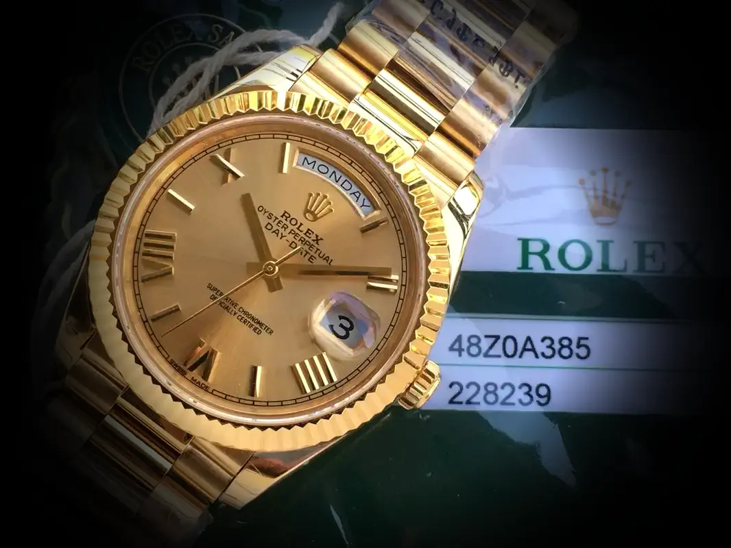 Day-Date 41985 Schweizer Klon 36mm — Zifferblatt-Nahaufnahme