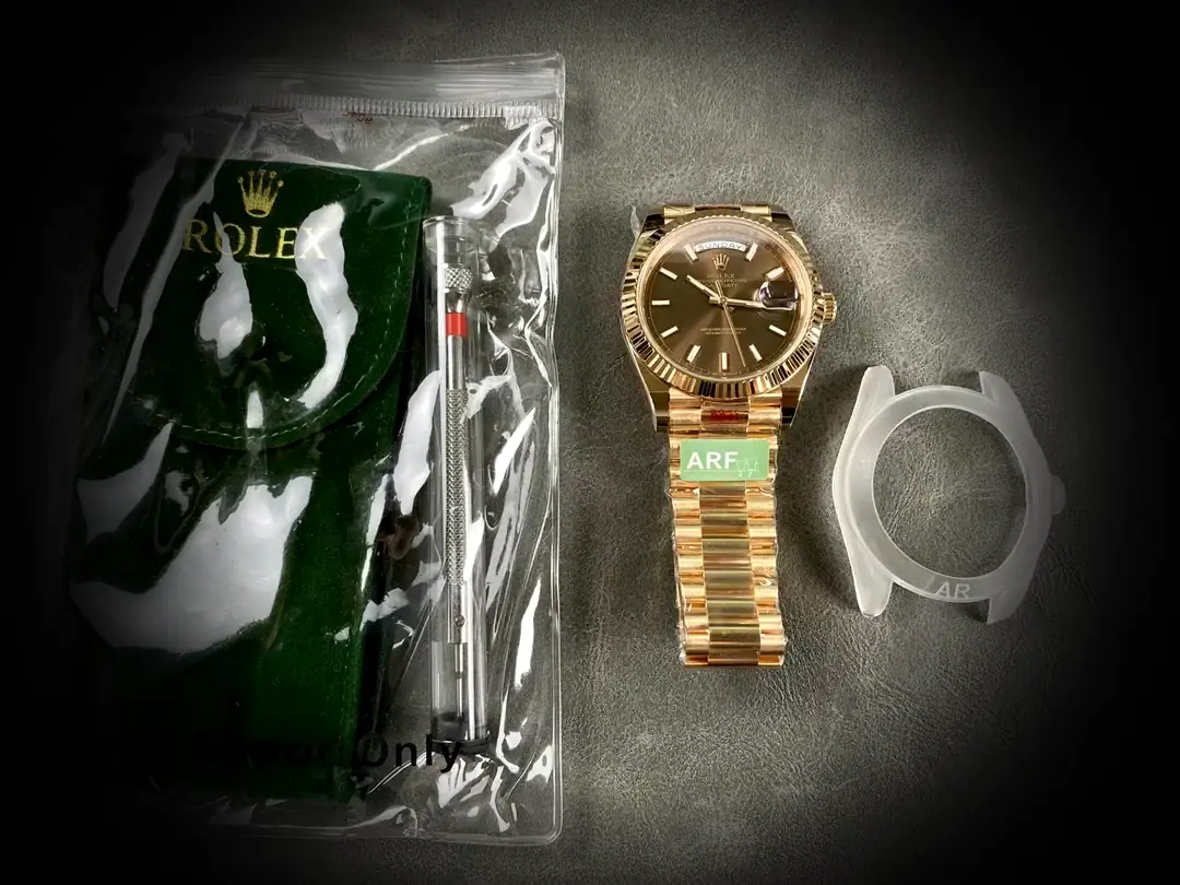 Day-Date 41985 Superclone Zifferblatt in schokolade — Schrägansicht