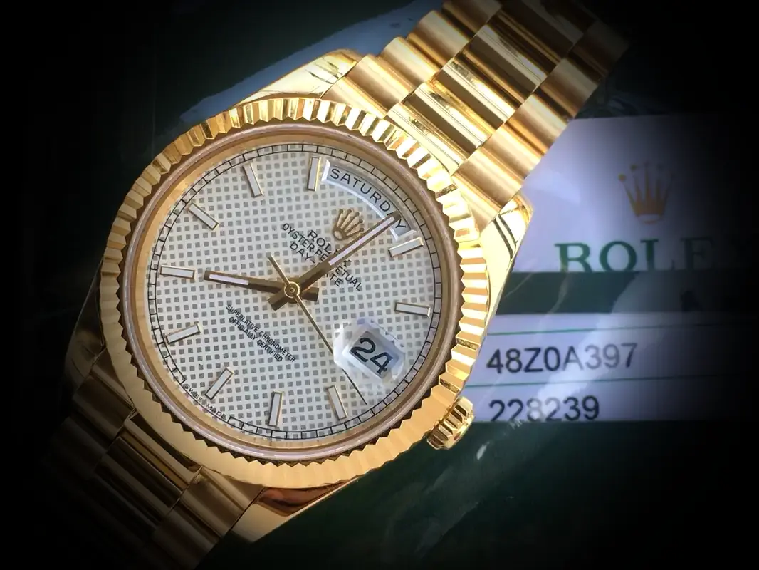 Rolex Day-Date 41985 1:1 Super Clone 36mm — Zifferblatt-Nahaufnahme