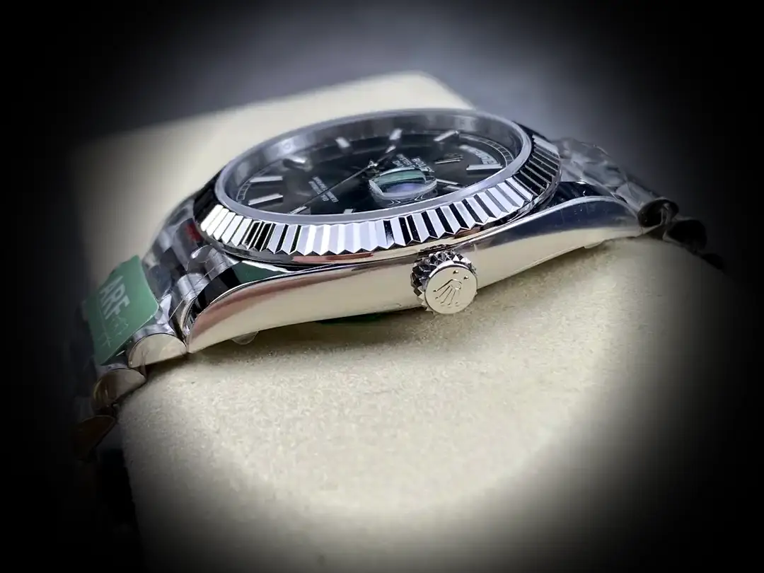 Rolex Day-Date 41985 Superclone Zifferblatt in slate set — Lünette-Makro