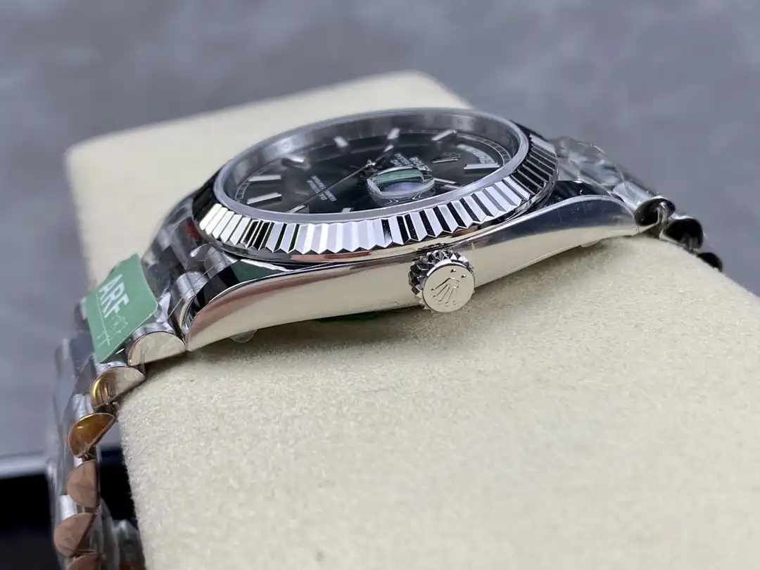 Rolex Day-Date 41985 Klon Zifferblatt in slate set — Lünette-Makro