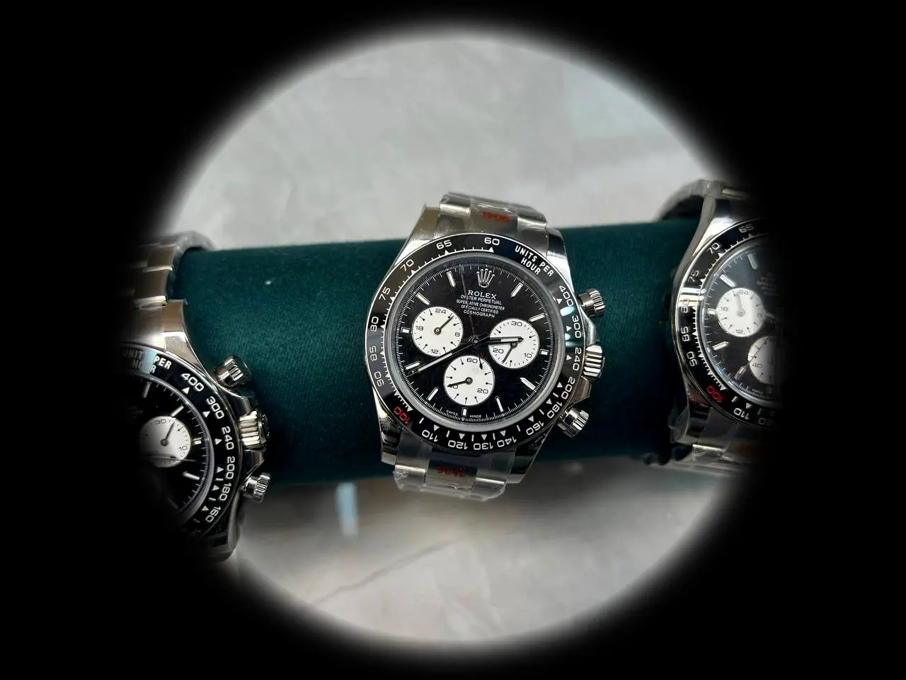 Daytona 126529LN Schweizer Replica Zifferblatt in schwarz — Lünette-Makro